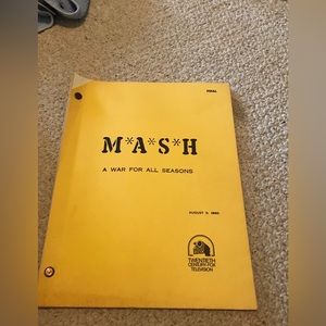Vintage M*A*S*H script August 8, 1980
